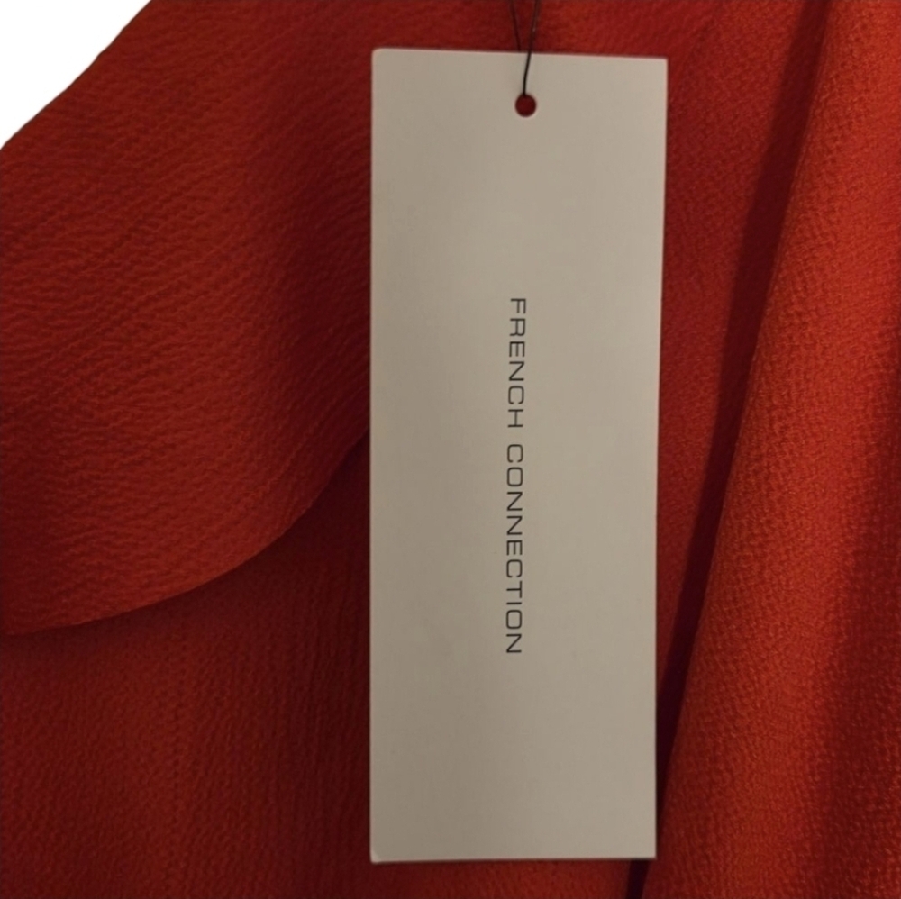 NWT French Connection Maudie Drape Sleeveless Wrap Dress Shanghai Red - Picture 8 of 12